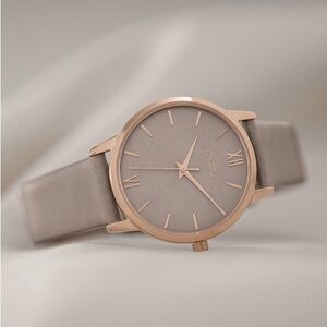 Vincero Eros Petite Leather Strap Rose Gold/Taupe New! 33mm